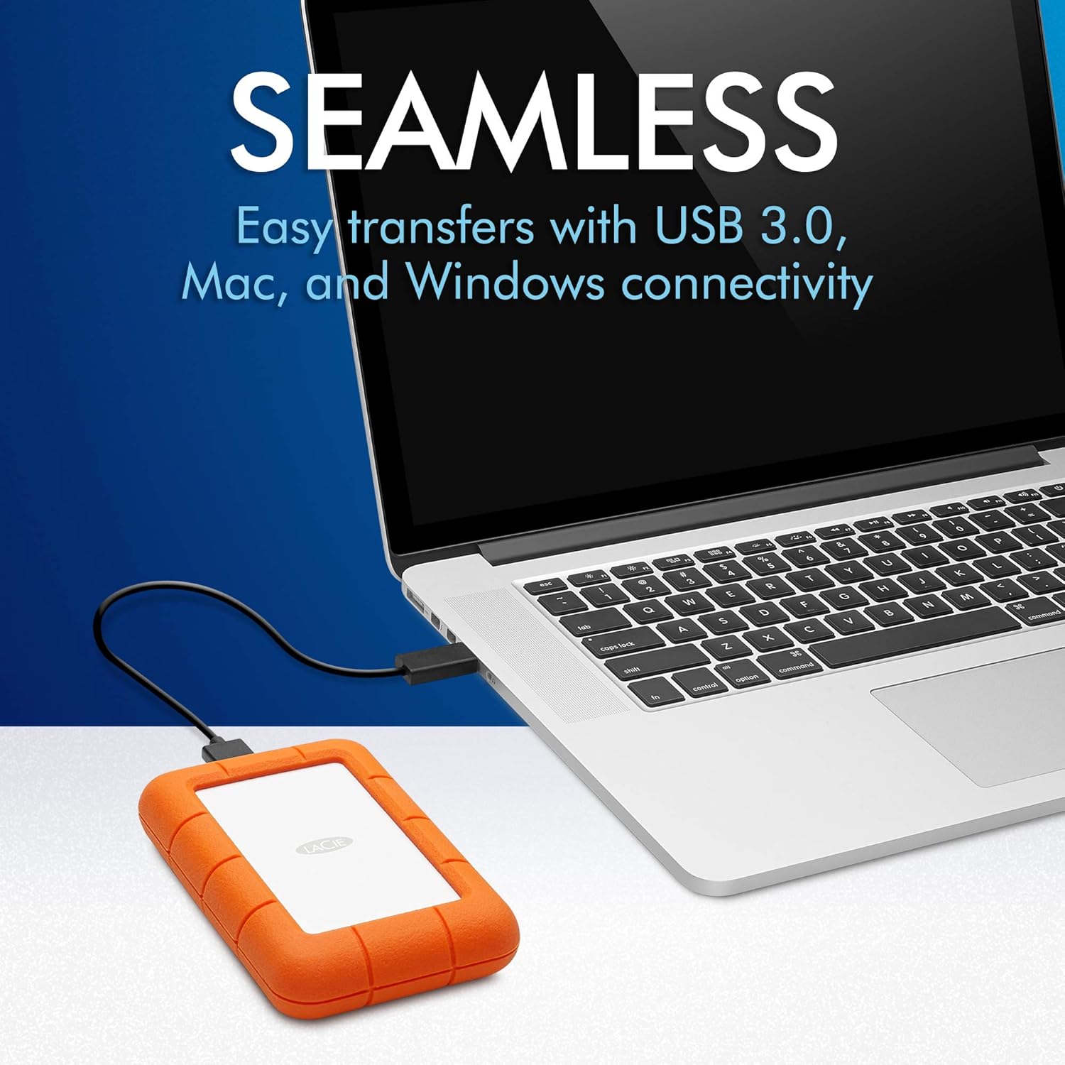 LaCie Rugged Mini 2TB External Hard Drive Portable HDD - USB 3.0/ 2.0 Compatible, Drop Shock Dust Rain Resistant Shuttle Drive, For Mac And PC Computer (LAC9000298), orange - Image 9