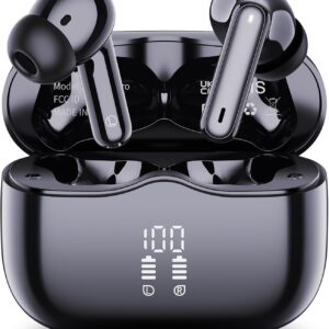 Wireless Earbuds, Bluetooth 5.4 Headphones in Ear with 4 ENC Noise Cancelling Mic, New Wireless Earphones HiFi Stereo Deep Bass 40H Playtime, In-Ear Bluetooth Earbuds LED Display IP7 Waterproof, USB-C