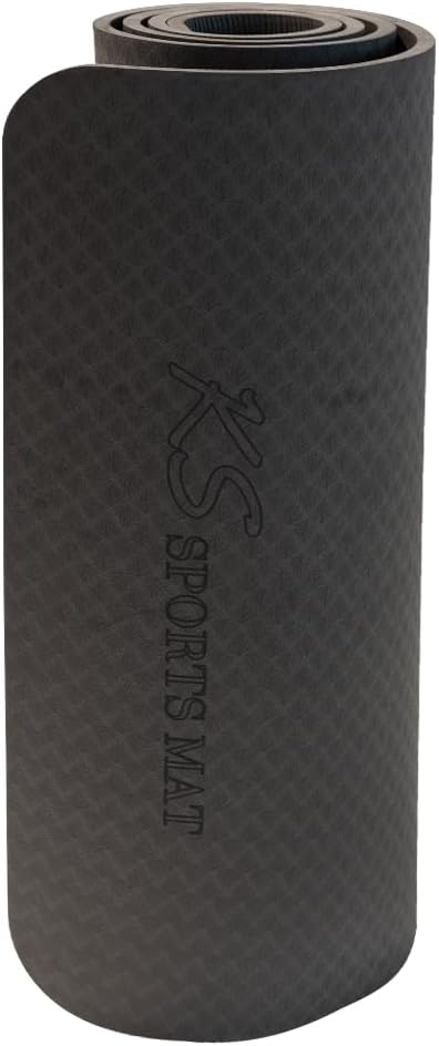KS Premium Yoga Mat - TPE Material, Excellent Resilience, Non Slip, 72” x 24” Extra Thick 0.4"(10 mm) with Carrying Strap - Image 3