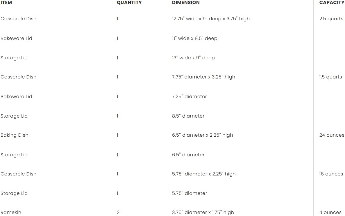 CorningWare French White 12-Pc Ceramic Bakeware Set with Lids Chip and Crack Resistant Stoneware Baking Dish, Microwave, Dishwasher, Oven, Freezer and Fridge Safe - Image 7
