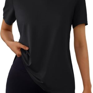 AUTOMET Women’s Workout Tops Short Sleeve Gym Shirts Summer Athletic Yoga Tshirts Loose Fit Casual Clothes 2025