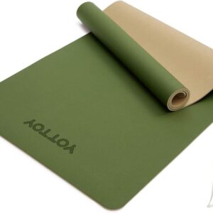 YOTTOY Yoga Mat,Non-Slip Hot Yoga Mat with Anti-Tear Design and Friendly Natural Rubber Mat with Strap and Bag