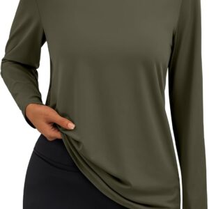 AUTOMET Women’s Long Sleeve Workout Tops 2025 Fall Sports Sun Shirts Swim Hiking Gym Tshirts UPF 50+ Rash Guard UV Clothes