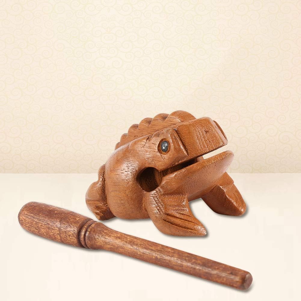 Zetiling Wooden Frog Ornament, Thai Traditional Percussion Instruments, Croaking Musical Instrument for Home, Office, Yard Decor 5.8CM - Image 5