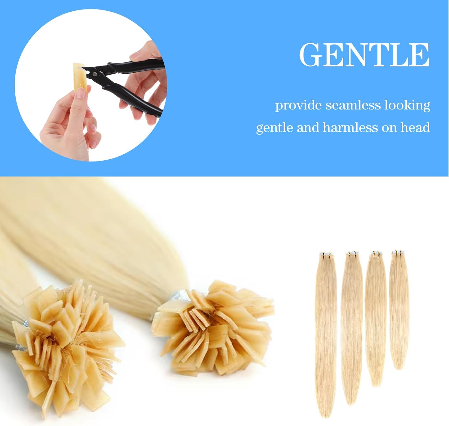 Hair Extension Tools Kit - Keratin Bond Cutting Pliers with An Opening Spring, Mini Hair Pliers for Micro Nano Ring Hair Extensions Opener and Removal Tool - Image 4