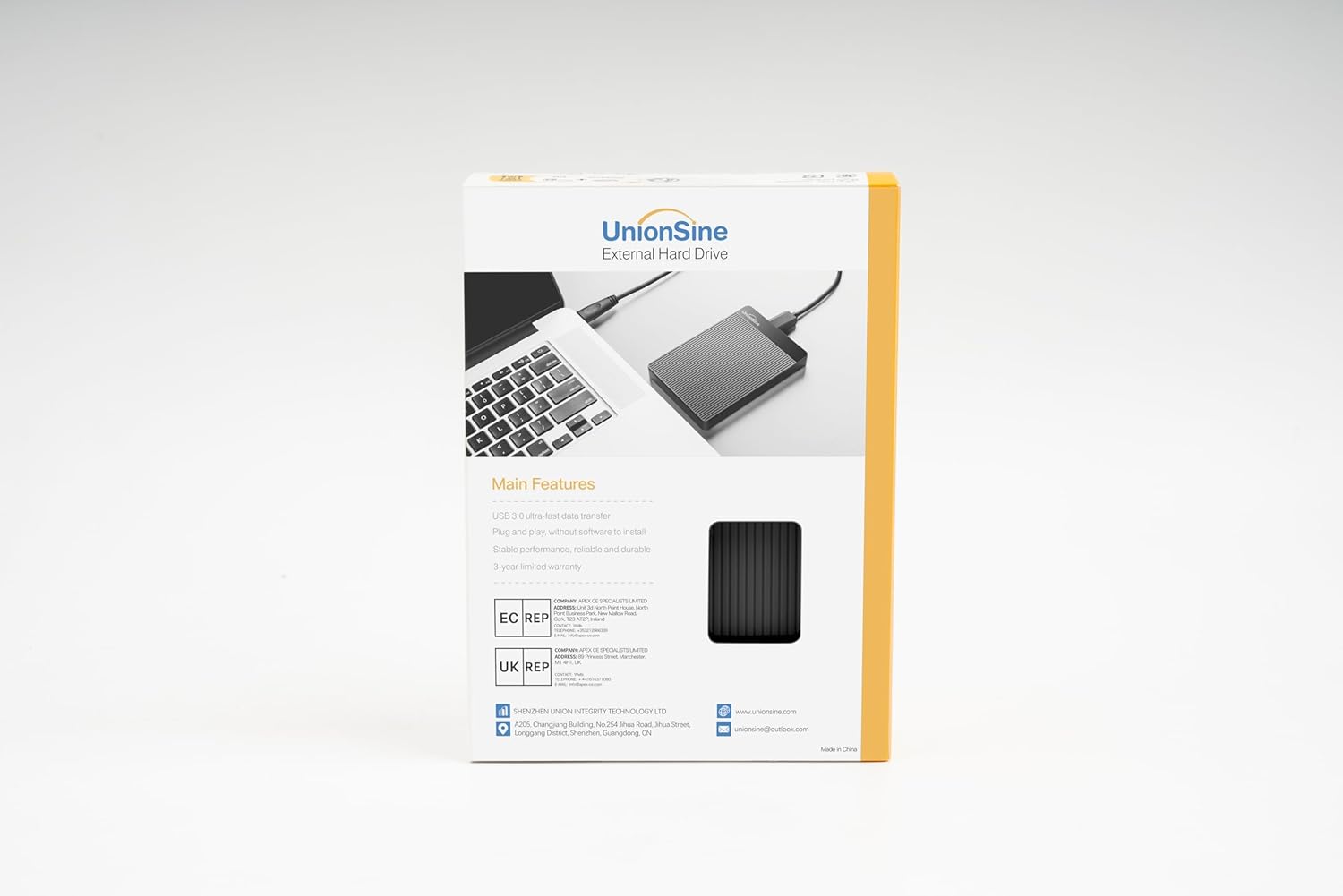 UnionSine 500GB 2.5" Ultra Slim Portable External Hard Drive HDD-USB 3.0 for PC, Mac, Laptop, PS4, Xbox one,Xbox 360-HD-2510(Black) - Image 8