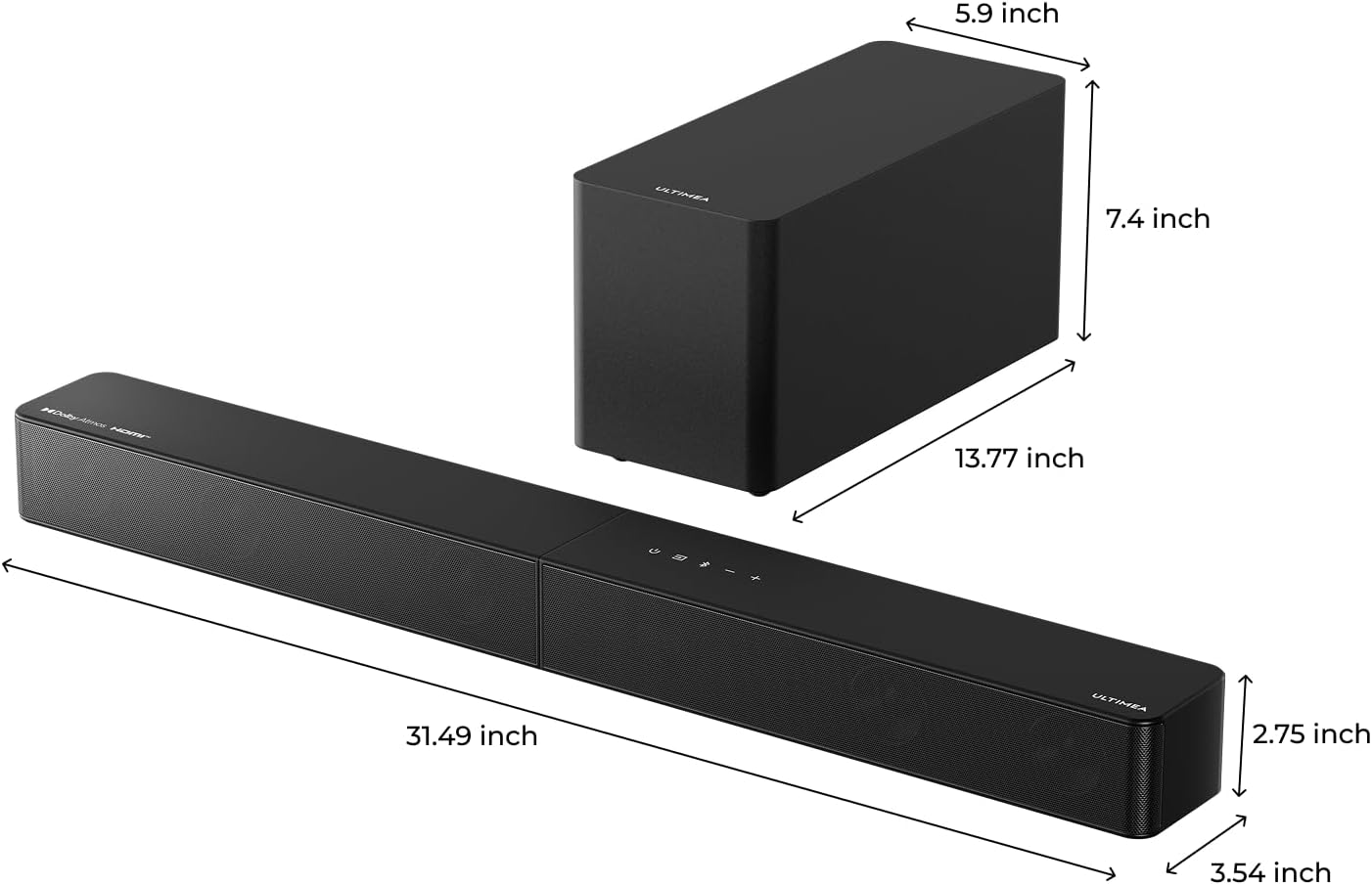 ULTIMEA 5.1CH Surround Sound Bar with Subwoofer, Dolby Atmos, VoiceMX, BassMX, APP, 300W Soundbar for Smart TV, Home Theater Surround Sound System for TV, BT 5.4, Poseidon M60 (2025 Model) - Image 9