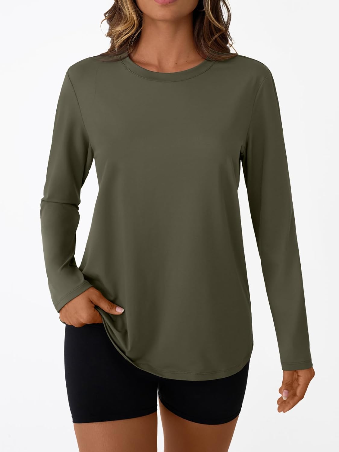 AUTOMET Women's Long Sleeve Workout Tops 2025 Fall Sports Sun Shirts Swim Hiking Gym Tshirts UPF 50+ Rash Guard UV Clothes - Image 2