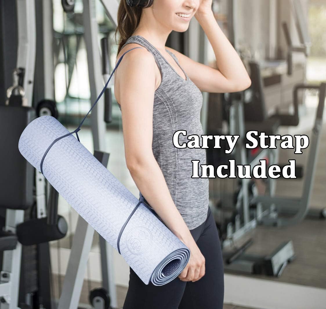 IUGA Yoga Mat Non Slip Anti-tear Pilates Mat Eco Friendly Hot Yoga Mats Thick for Workout & Exercise(72"x 24"x 6mm) - Image 5