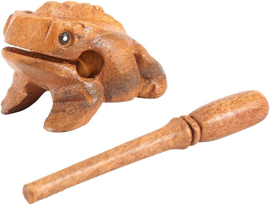 Zetiling Wooden Frog Ornament, Thai Traditional Percussion Instruments, Croaking Musical Instrument for Home, Office, Yard Decor 5.8CM - Image 4