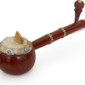 Classical Decorative Indian Ektara Tumbi Kaddu, Compact 12 x 3.5 Inch, Traditional Wooden One-String World Folk Musical Instrument, Sufi Punjabi Bhangra, Home Décor Showpiece