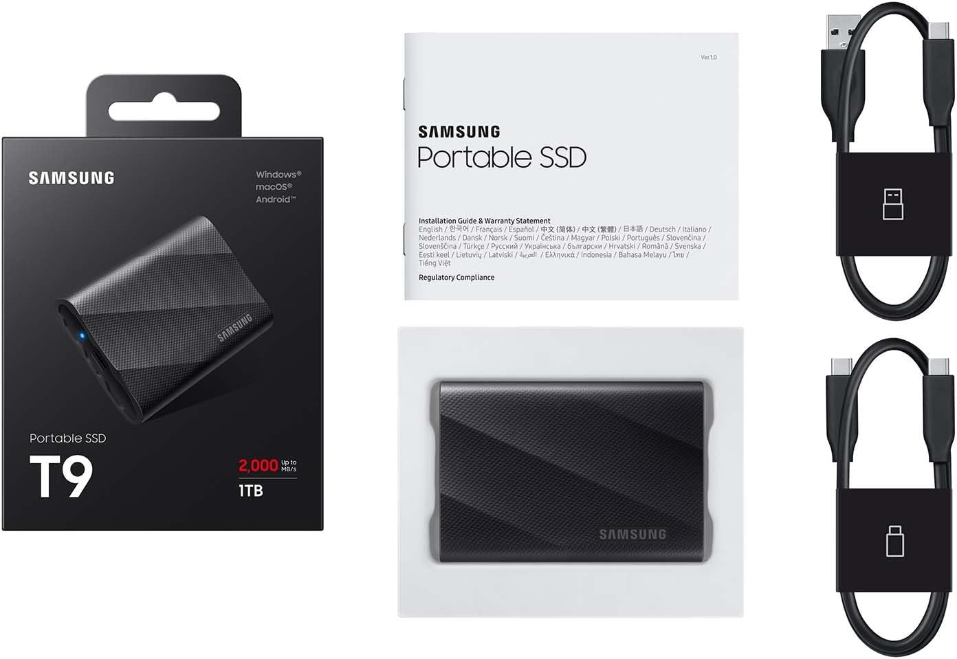 SAMSUNG T9 Portable SSD 4TB, USB 3.2 Gen 2x2 External Solid State Drive, Seq. Read Speeds Up to 2,000MB/s for Gaming, Students and Professionals,MU-PG4T0B/AM, Black (pack of 1) - Image 8