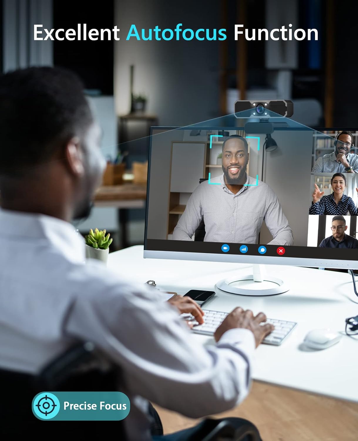 NBPOWER 1080P 60FPS Streaming Camera Webcam with Microphone and Fill RGB Light,Autofocus,Work with Laptop/Desktop Computer/Winsdows/Mac OS/PC Computer for Camera - Image 5