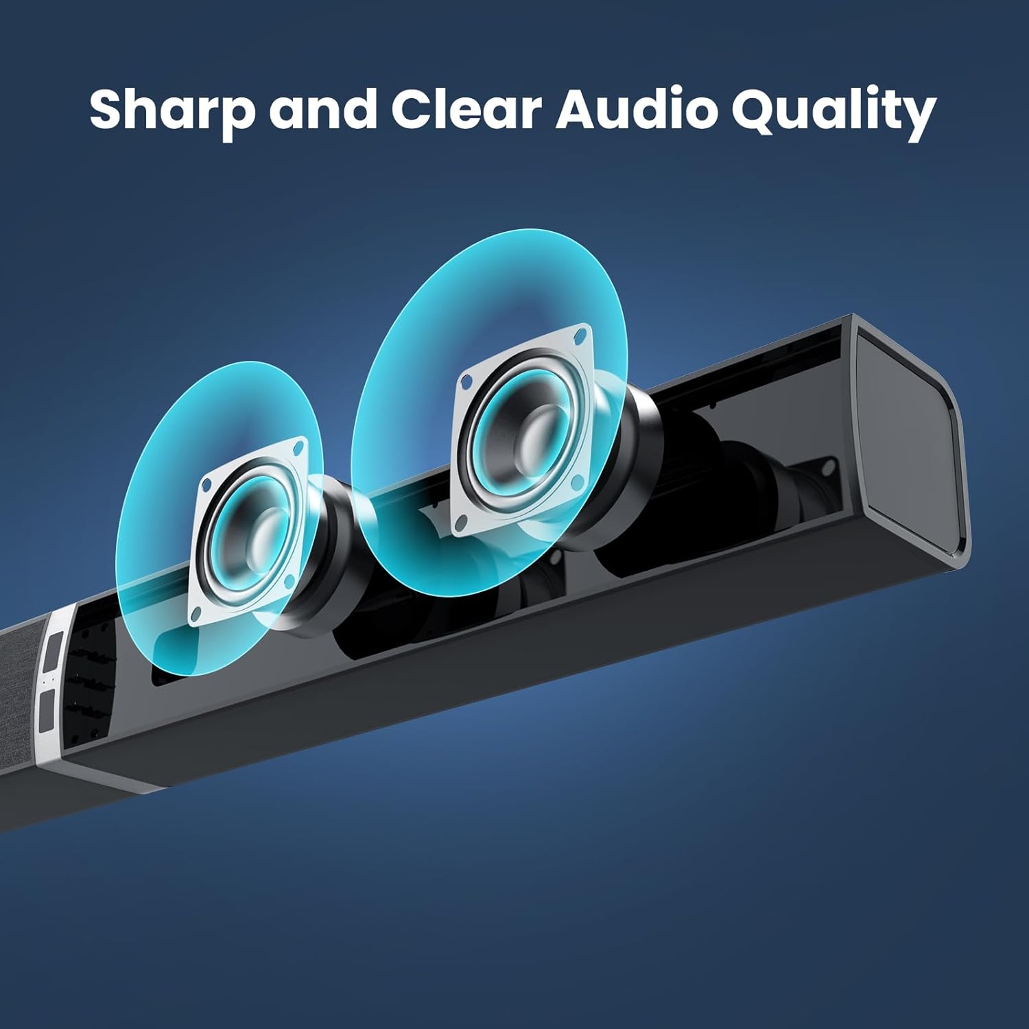 MZEIBO Sound Bar for Smart TV,80W Detachable Bluetooth Soundbar with Powerful Bass, 2-in-1 Home Theater Audio System, ARC/Optical/AUX Connectivity for TV/PC/Laptop/Game Console - Image 3