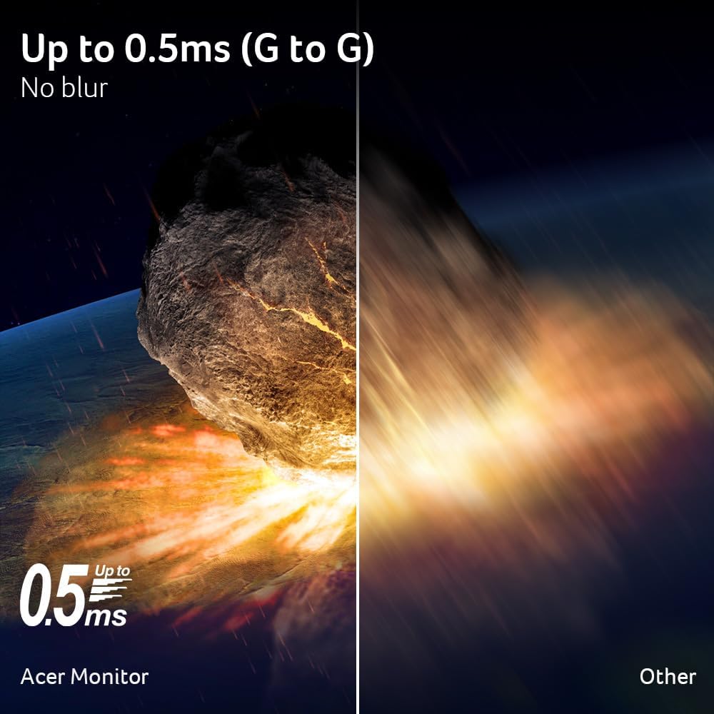 acer Nitro 27 Inch WQHD 2560 x 1440 IPS Gaming Monitor | AMD FreeSync | Up to 180Hz Refresh | Up to 0.5ms | DCI-P3 95% | HDR 10 Support | One Display Port 1.2 & Two HDMI 2.0 | KG271U N3bmiipx - Image 5