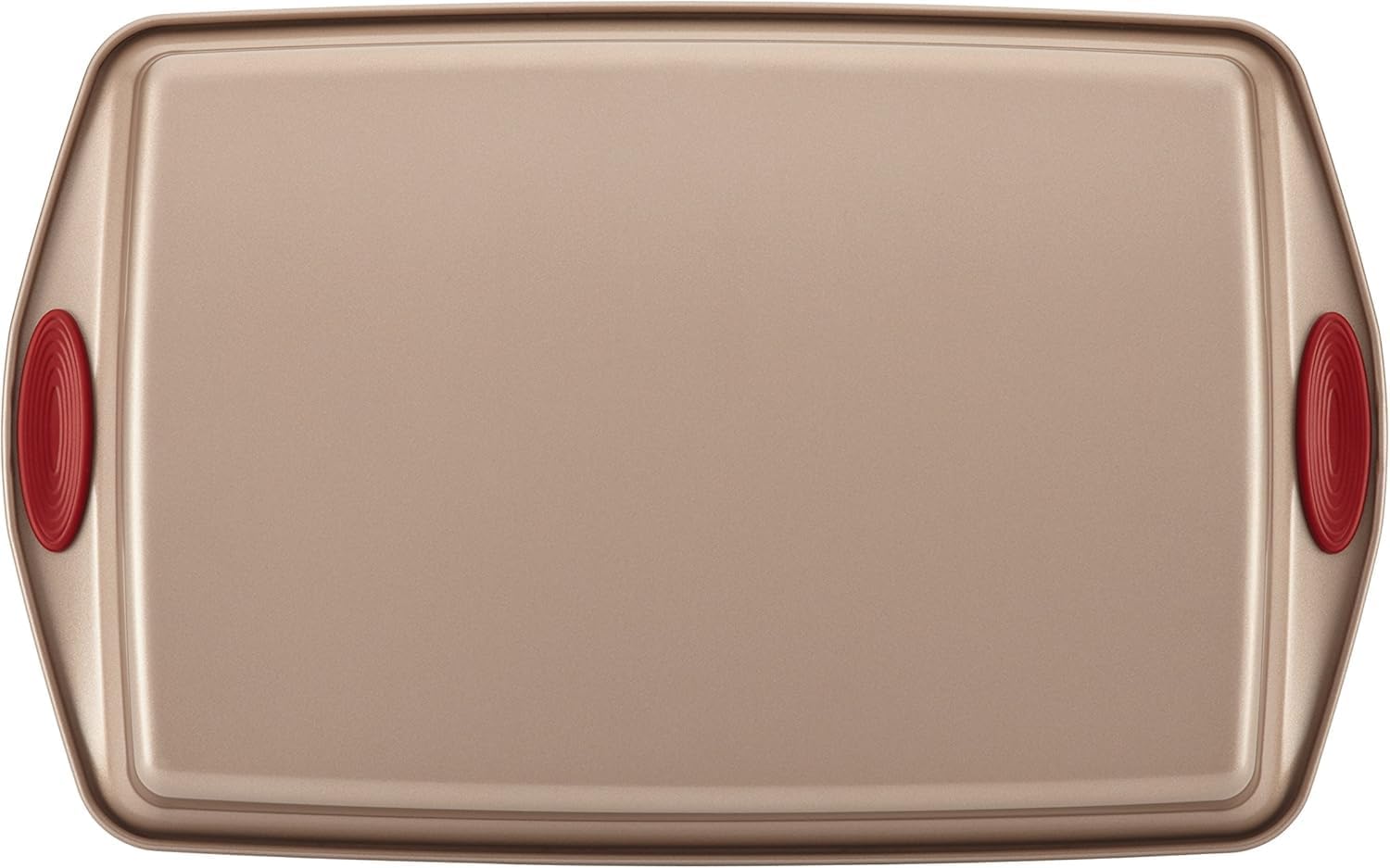 Rachael Ray Cucina Nonstick Bakeware Set Baking Cookie Sheets Cake Muffin Bread Pan, 10 Piece, Latte Brown with Cranberry Red Grips - Image 14