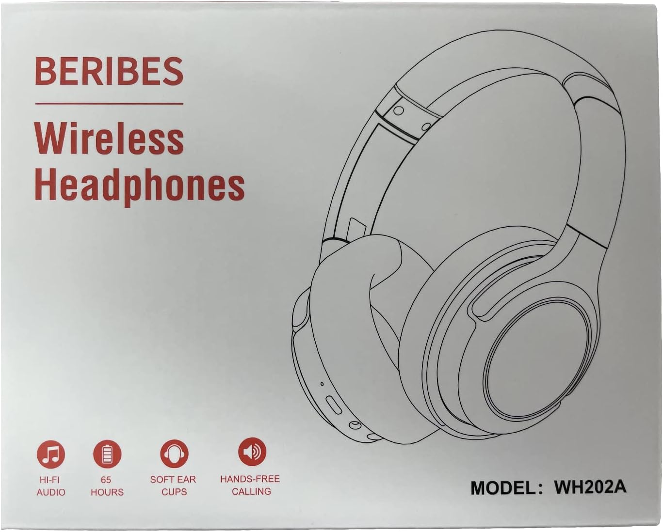 BERIBES Bluetooth Headphones Over Ear, 65H Playtime and 6 EQ Music Modes Wireless Headphones with Microphone, HiFi Stereo Foldable Lightweight Headsets, Deep Bass for Home Office Cellphone PC Ect. - Image 9