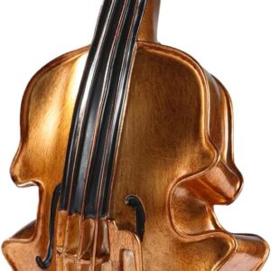 Violin Resin Art Decor – Handcrafted Musical Instrument Ornament for Home Office Desk, Vintage Style Figurine with Exquisite Carving, Elegant Home Decor Accent for Music Lovers