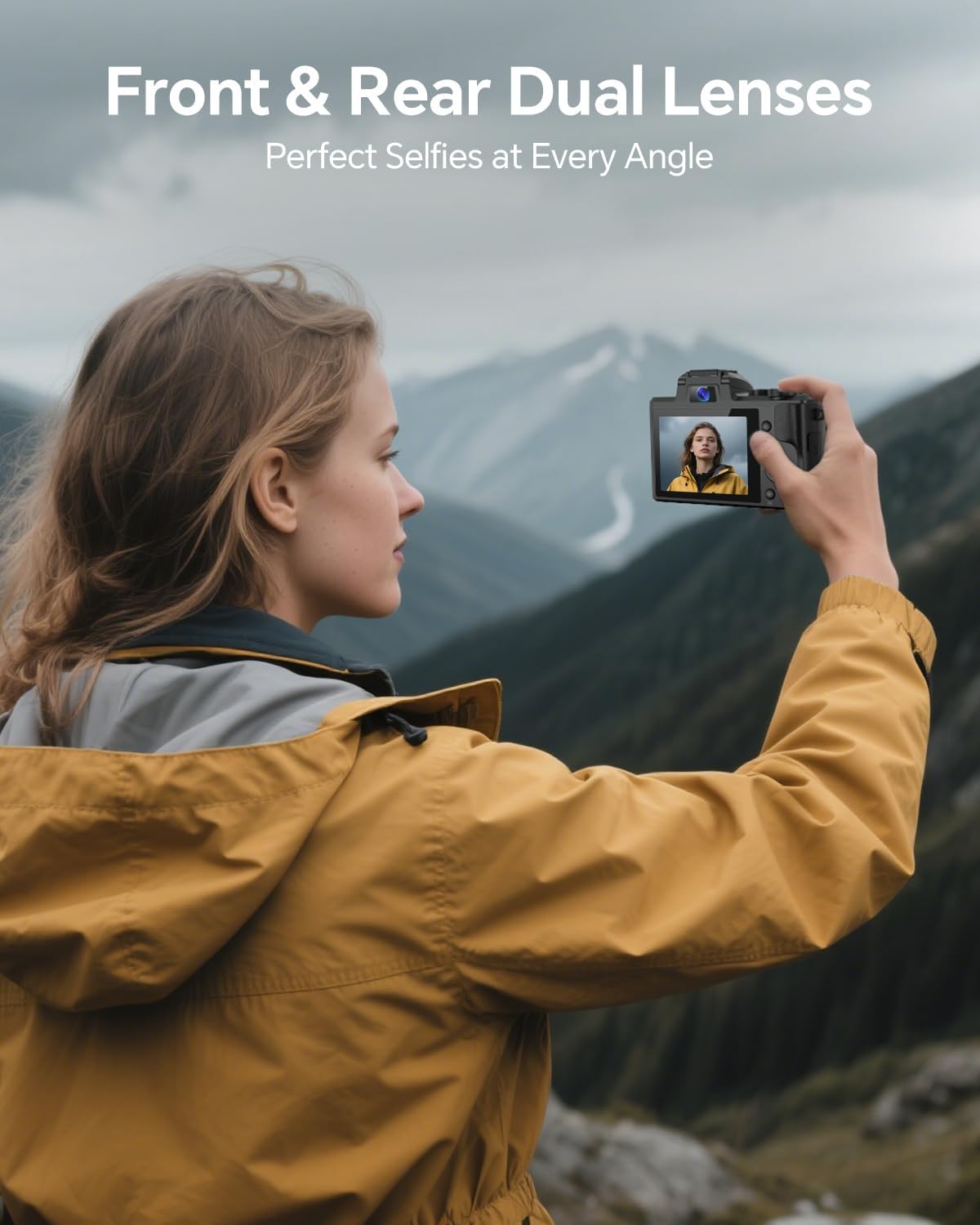 8K Digital Camera for Photography, 88MP Autofocus WiFi Vlogging Camera for YouTube Video with Front and Rear Lens, Flash, Touch Screen, Lens Hood, 64GB Card, 2 Batteries(Black) - Image 3