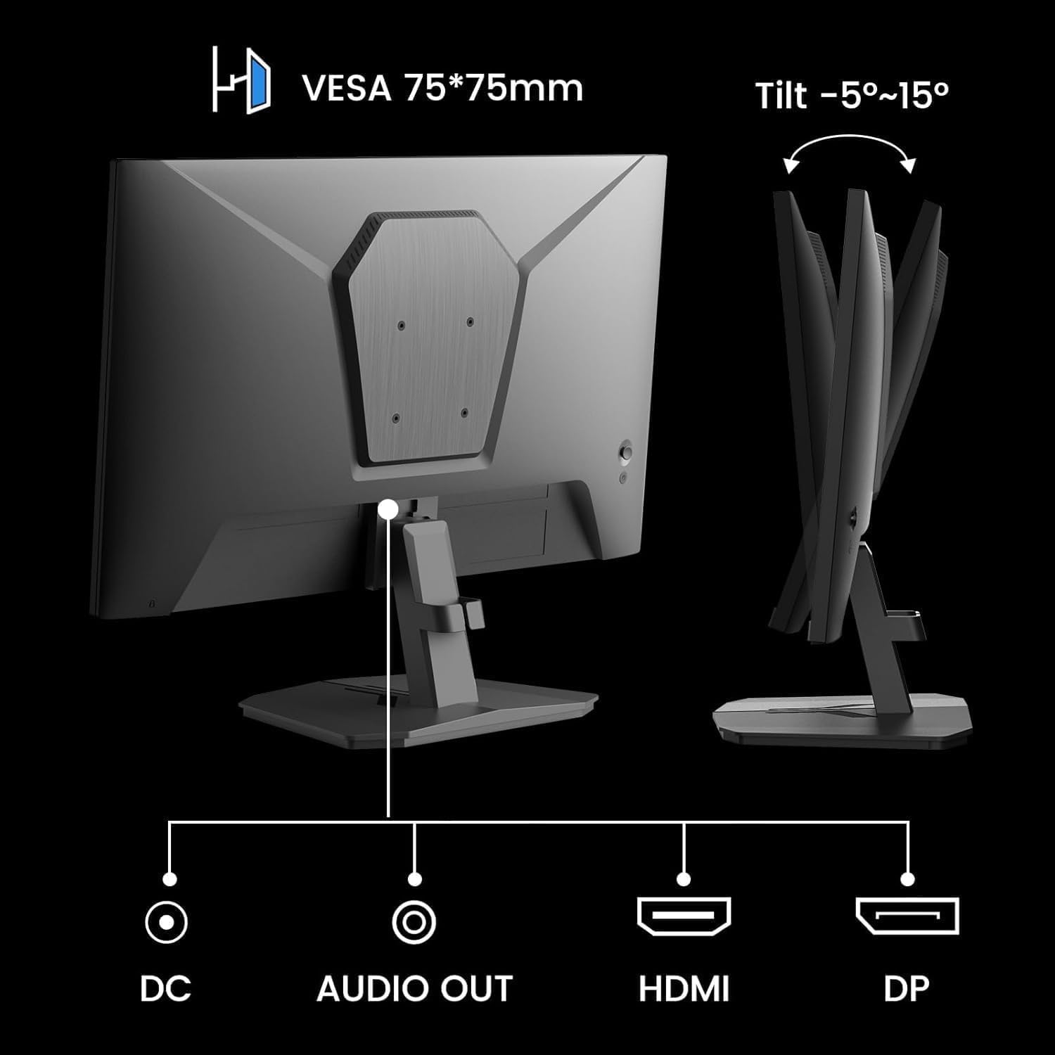 SANSUI 24 Inch Gaming Monitor 180Hz, DP 1.4 & HDMI 2.0 Ports High Refresh Rate Computer Monitor, Racing FPS RTS Modes, 1ms Response Time 110% sRGB (ES-G24F4, HDMI Cable Included) - Image 7