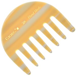 Giorgio G28 Wide Tooth Detangling and Travel Comb for Women – Handmade, Saw-Cut, Polished for Thick, Wet or Dry Hair Care