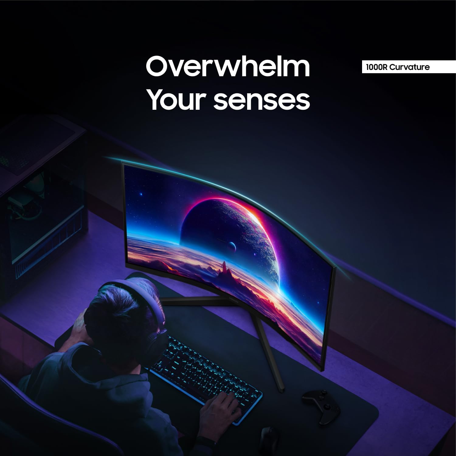 SAMSUNG 32" Odyssey G55C Series QHD 1000R Curved Gaming Monitor, 1ms(MPRT), HDR10, 165Hz, AMD Radeon FreeSync, Eye Care, Glare Free, Sharp Resolution LS32CG550ENXZA - Image 5