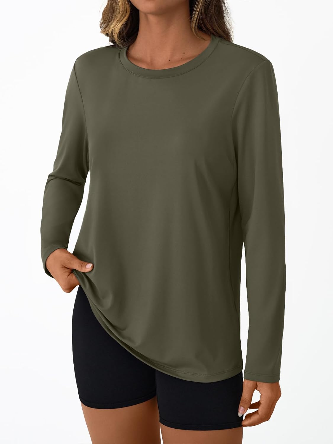 AUTOMET Women's Long Sleeve Workout Tops 2025 Fall Sports Sun Shirts Swim Hiking Gym Tshirts UPF 50+ Rash Guard UV Clothes - Image 3