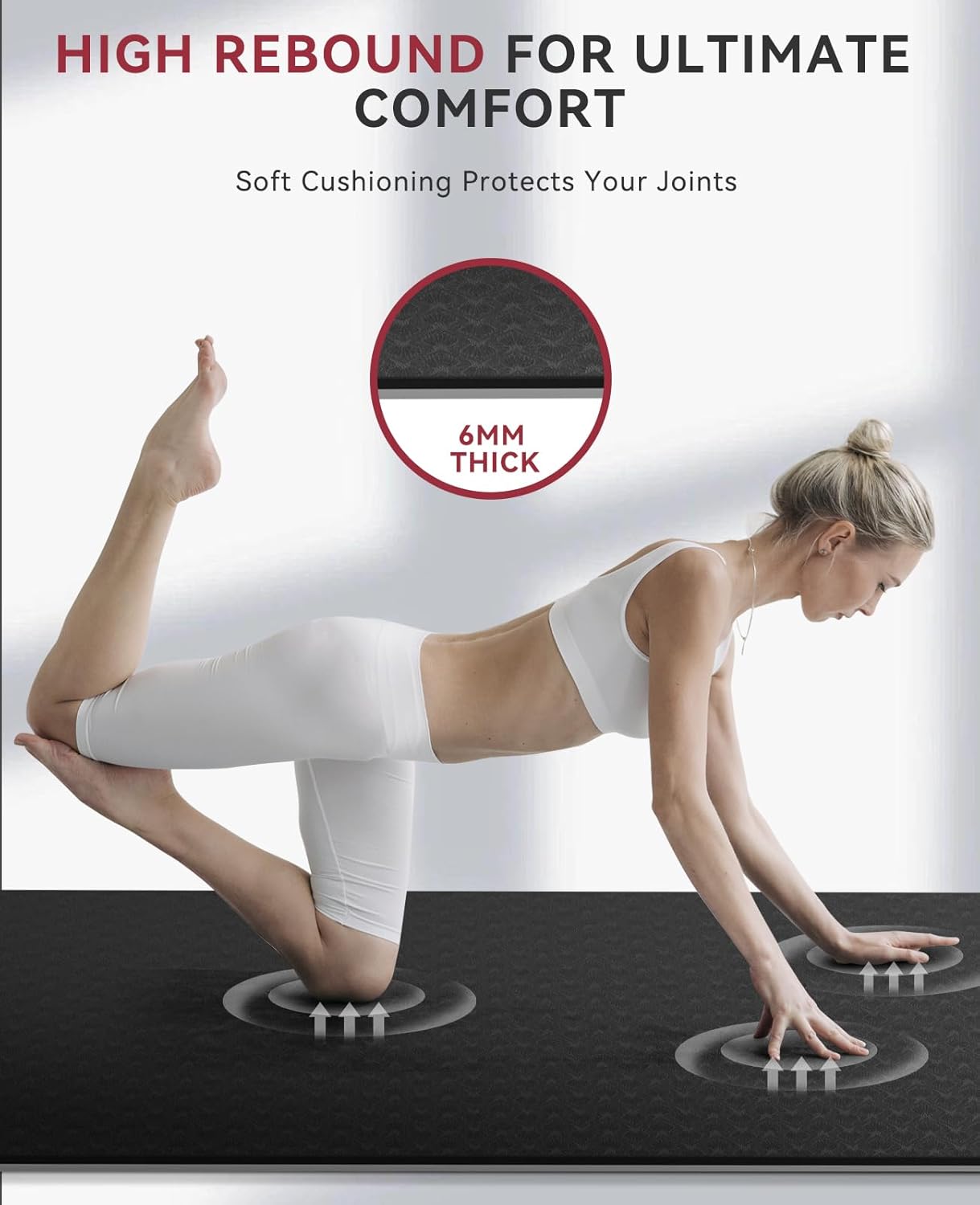 HAPBEAR Large Yoga Mat - 72"x36"x6mm (1/4 inch), Extra Wide Non-Slip Exercise Mat for Home Workout, Yoga, Pilates & Stretching, Durable & Eco-Friendly, Includes Bonus Resistance Bands & Carry Bag - Image 4