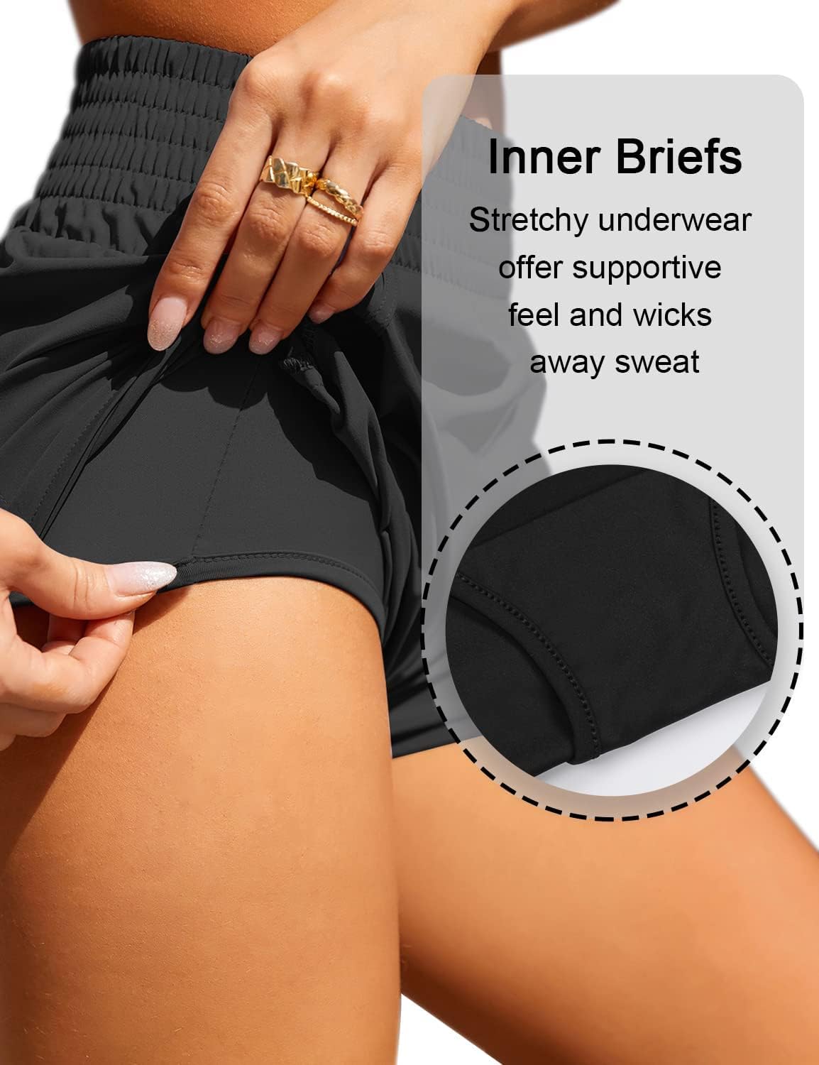 BMJL Women's High Waisted Athletic Shorts Pocket Workout Shorts Gym Sporty Running Shorts - Image 5