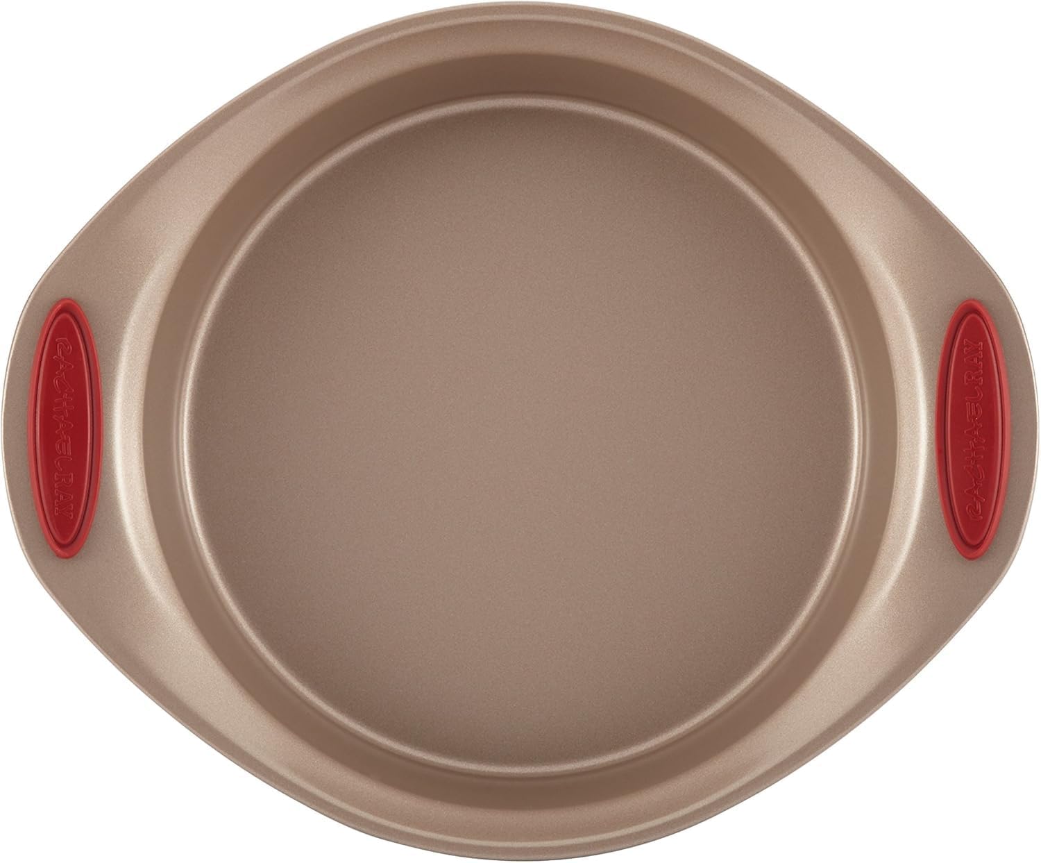 Rachael Ray Cucina Nonstick Bakeware Set Baking Cookie Sheets Cake Muffin Bread Pan, 10 Piece, Latte Brown with Cranberry Red Grips - Image 12