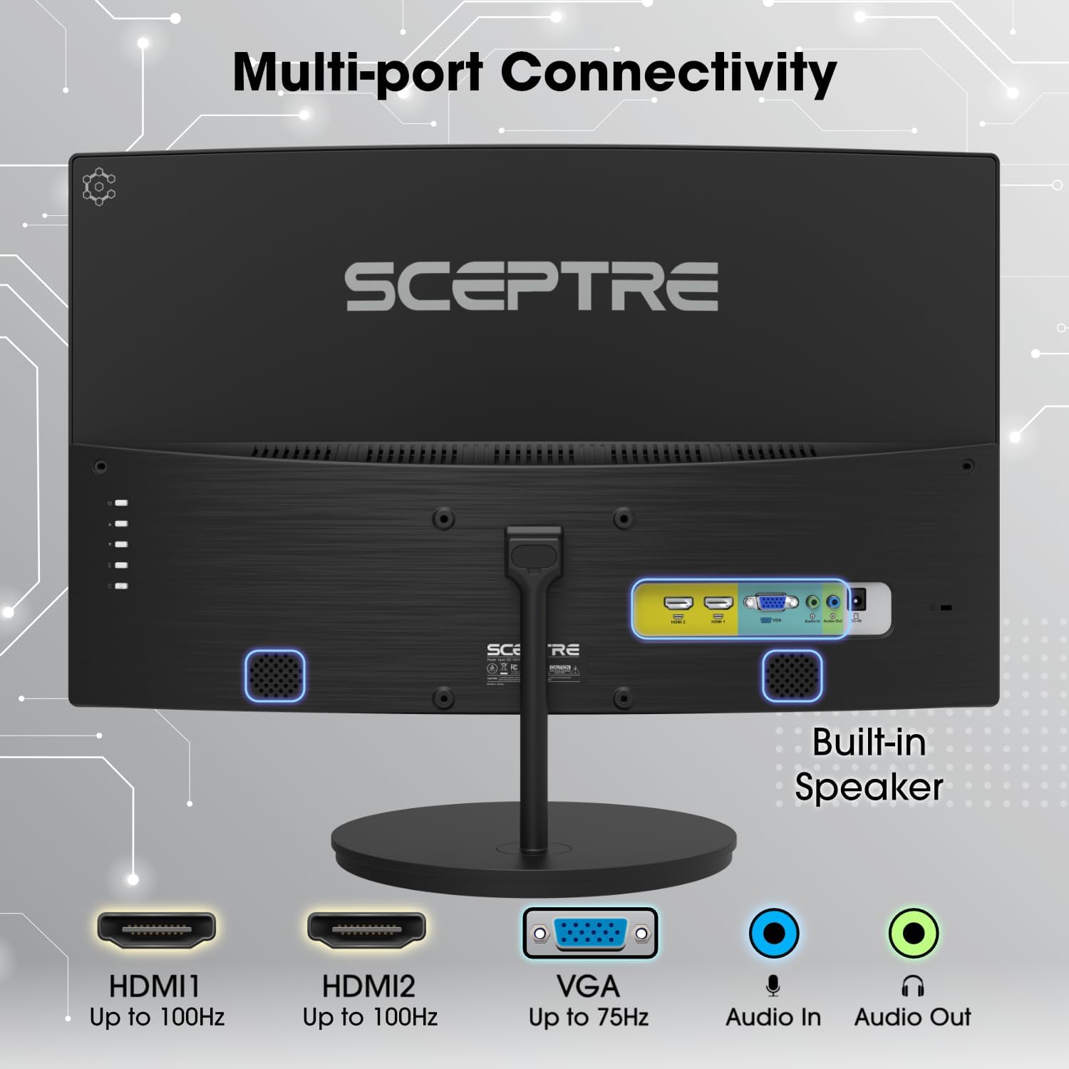 Sceptre Curved 27" FHD 1080p 75Hz LED Monitor HDMI VGA Build-In Speakers, EDGE-LESS Metal Black 2019 (C275W-1920RN) - Image 4