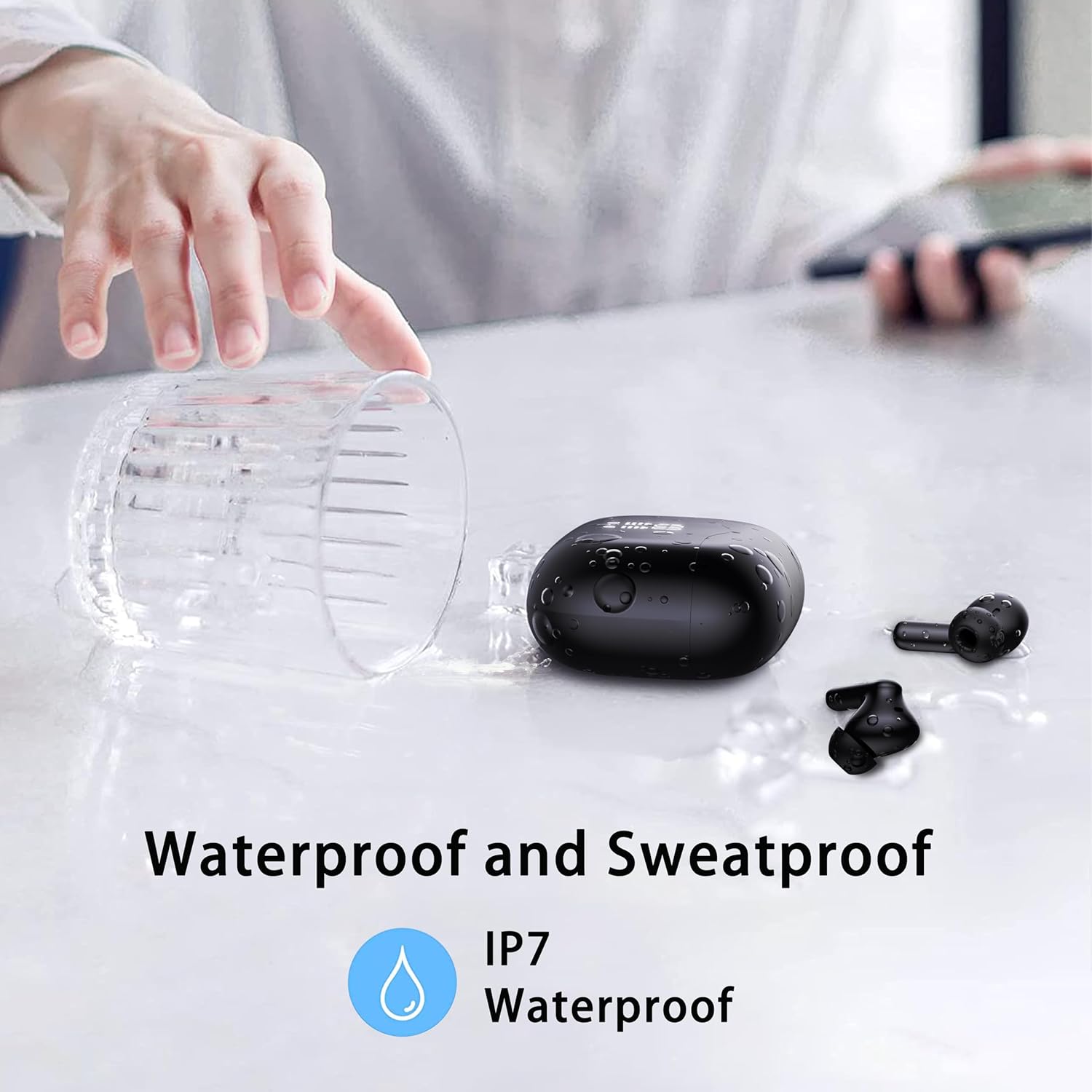 Wireless Earbuds, Bluetooth 5.4 Headphones in Ear with 4 ENC Noise Cancelling Mic, New Wireless Earphones HiFi Stereo Deep Bass 40H Playtime, In-Ear Bluetooth Earbuds LED Display IP7 Waterproof, USB-C - Image 7