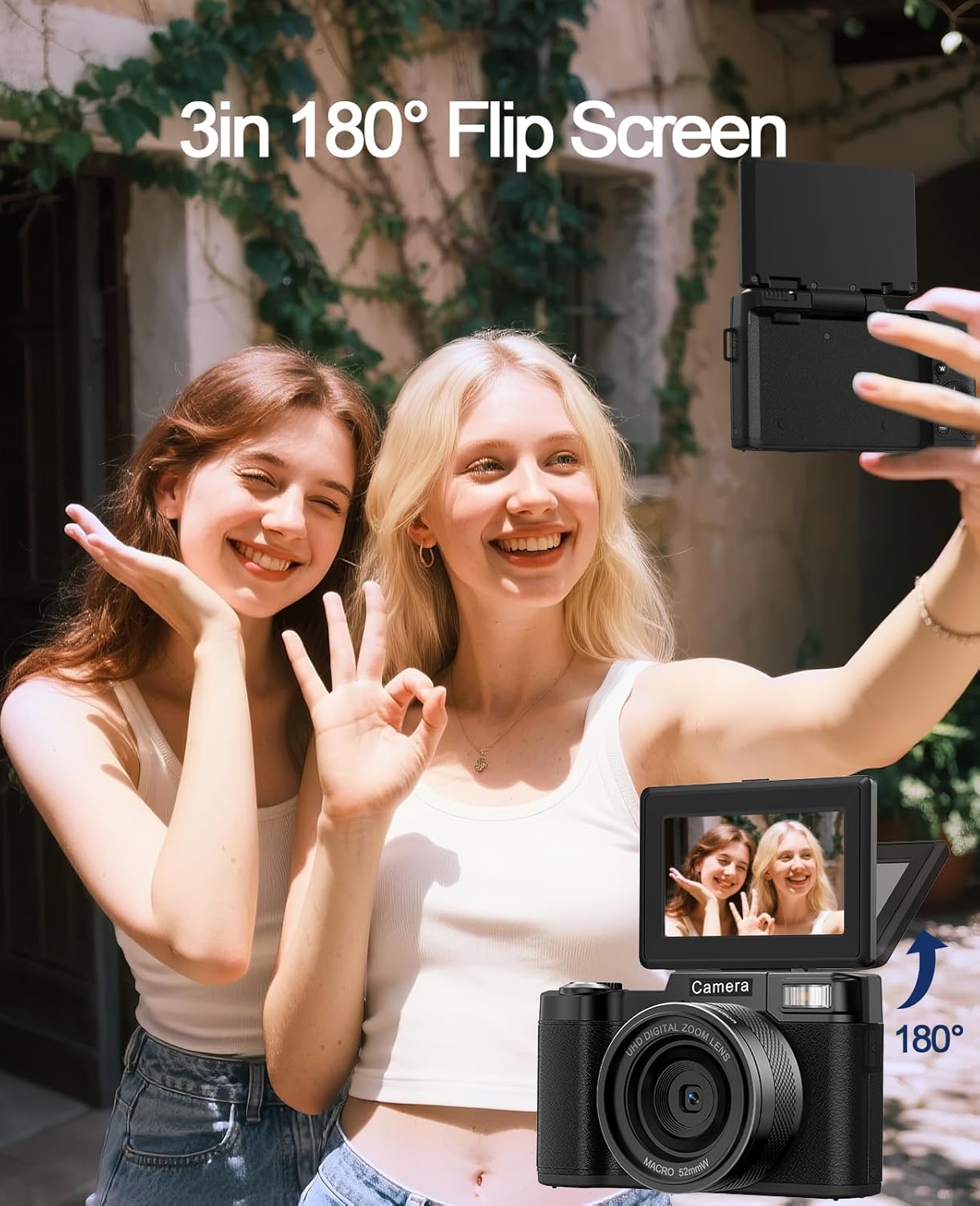 FLATIC Digital Camera with WiFi, 5K 64MP Cameras for Photography with 180° Flip Screen for YouTube, 18X Zoom Autofoucs Vlogging Camera with 64GB Card, Wide & Macro Lens, 2 Batteries, Card Reader - Image 8