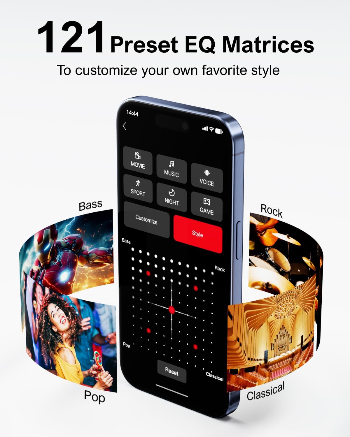 ULTIMEA 7.1ch Soundbar with Wireless Subwoofer, Virtual Surround Sound System for TV, App Control, 410W Peak Power, Sound bar for TV, 4 Wired Surround Speakers, Home Theater Sound System Poseidon D70 - Image 7