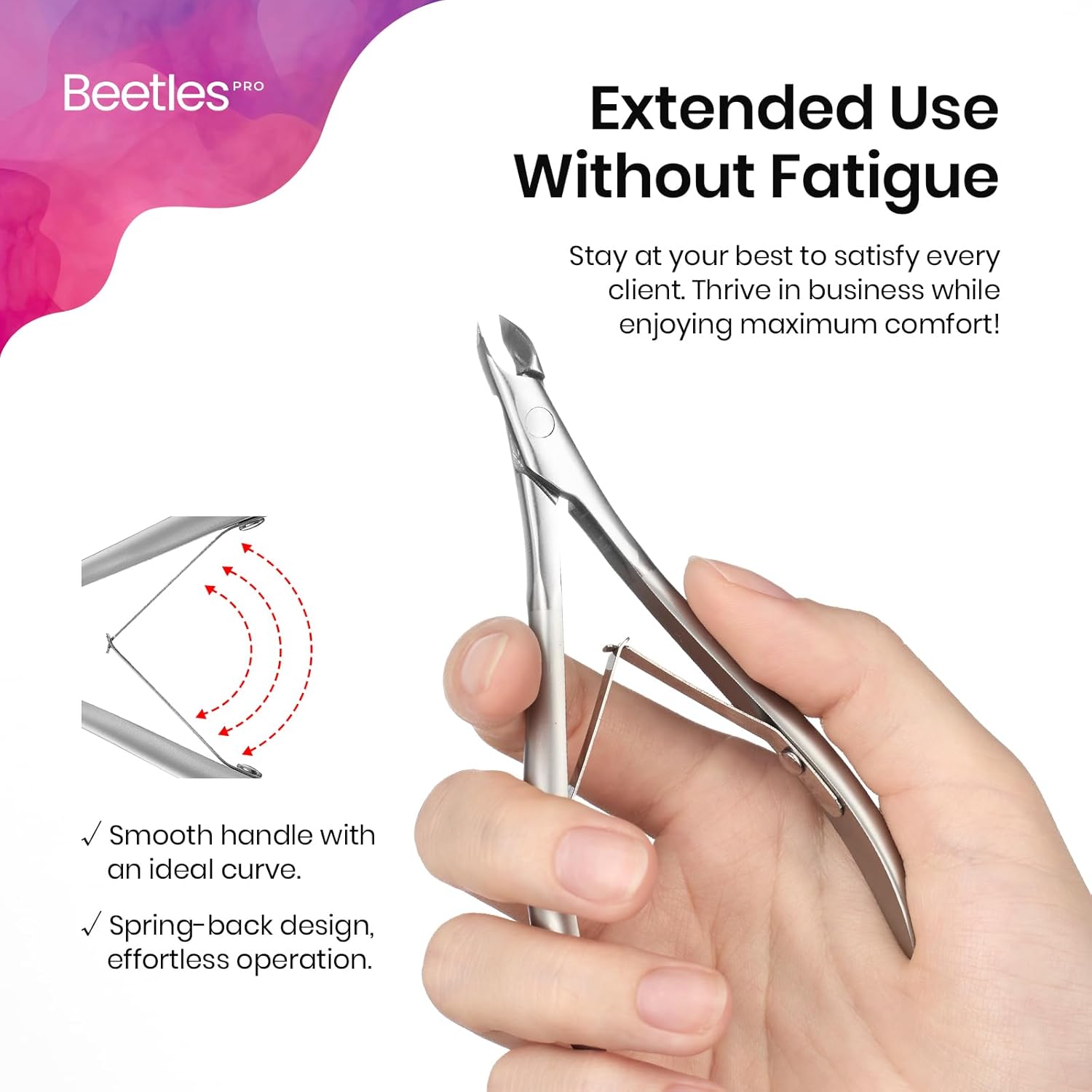 Beetles cuticle nippers Professional Cuticle Trimmer: 4MM Blade Swan Neck Cuticle Remover & Cutter Scissors Stainless Steel Nails Nippers Nail Art Accessories for Nail Care at Salon - Image 6