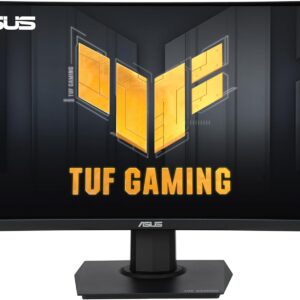 ASUS TUF Gaming 24” (23.6 inch viewable) Curved Monitor (VG24VQER) – FHD, 180Hz, 1ms, DCI-P3 90%, Extreme Low Motion Blur Sync, FreeSync, Shadow Boost, Eye Care, DisplayWidget Center, 3yr Warranty