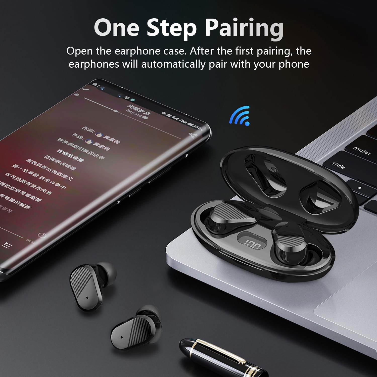 Echolabs Wireless Earbuds,Echo 2025 Edition Audio Earbuds with Bluetooth 5.2,Mini Binaural Sports Waterproof Headset (Black) - Image 3