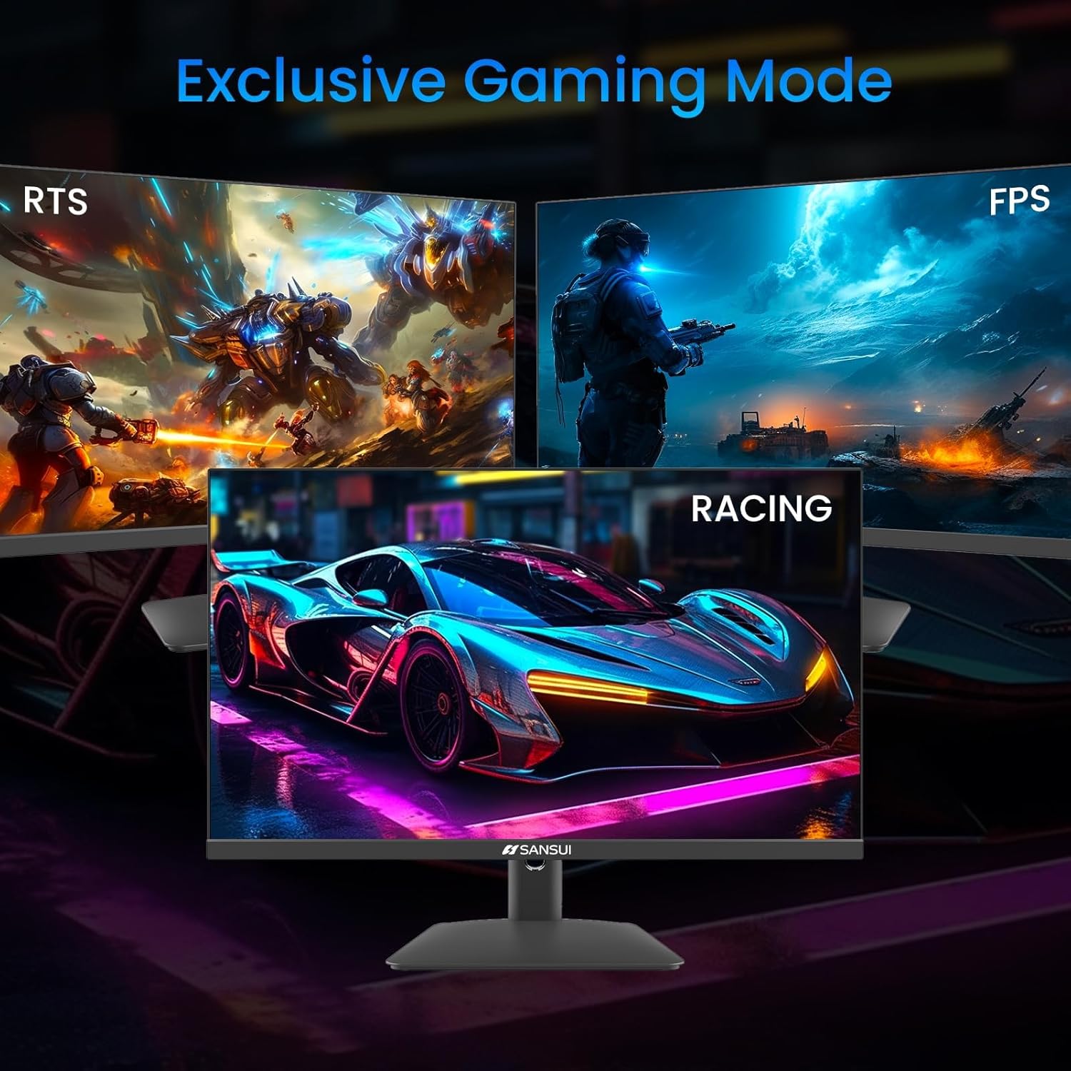 SANSUI 24 Inch Gaming Monitor 180Hz, DP 1.4 & HDMI 2.0 Ports High Refresh Rate Computer Monitor, Racing FPS RTS Modes, 1ms Response Time 110% sRGB (ES-G24F4, HDMI Cable Included) - Image 8