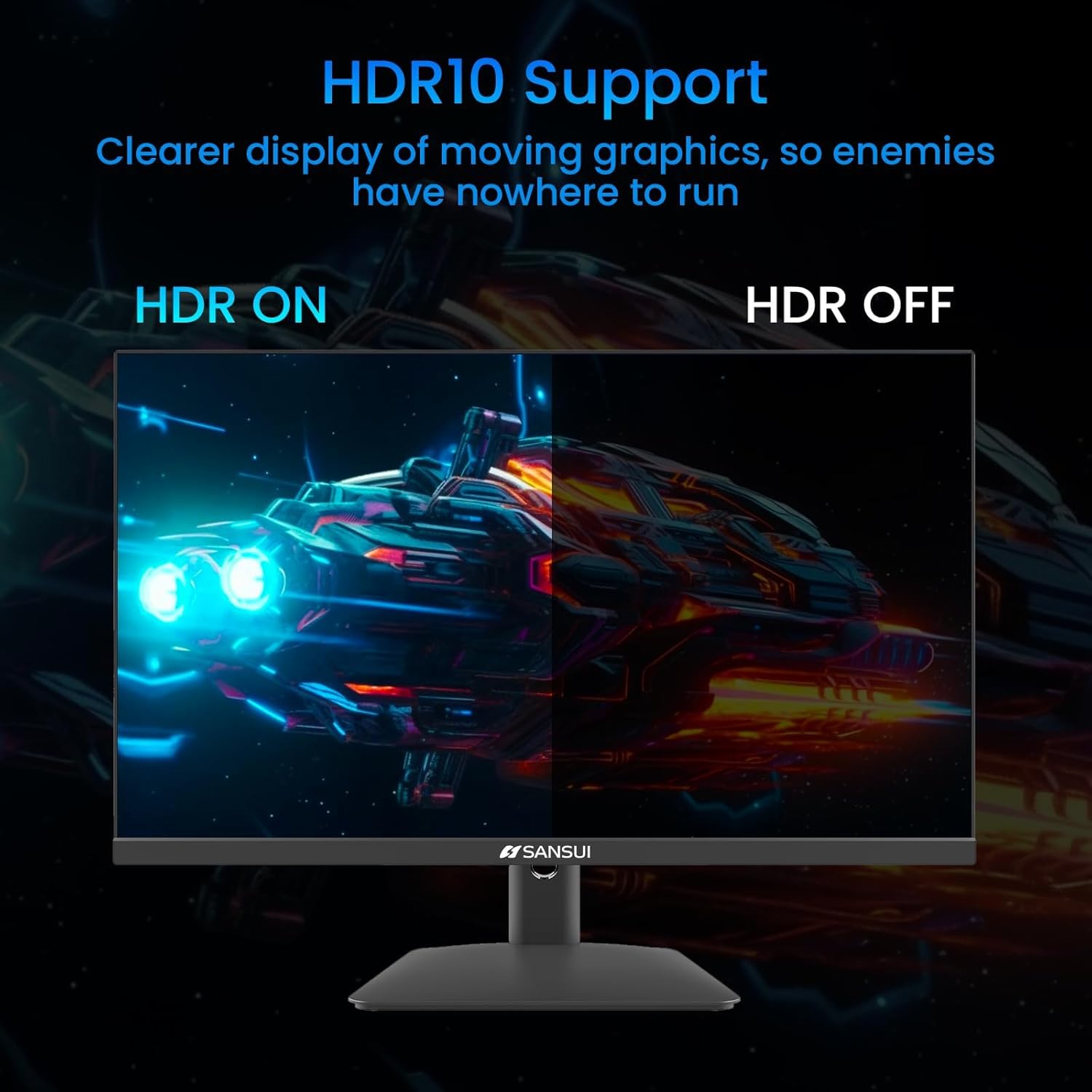SANSUI 24 Inch Gaming Monitor 180Hz, DP 1.4 & HDMI 2.0 Ports High Refresh Rate Computer Monitor, Racing FPS RTS Modes, 1ms Response Time 110% sRGB (ES-G24F4, HDMI Cable Included) - Image 5