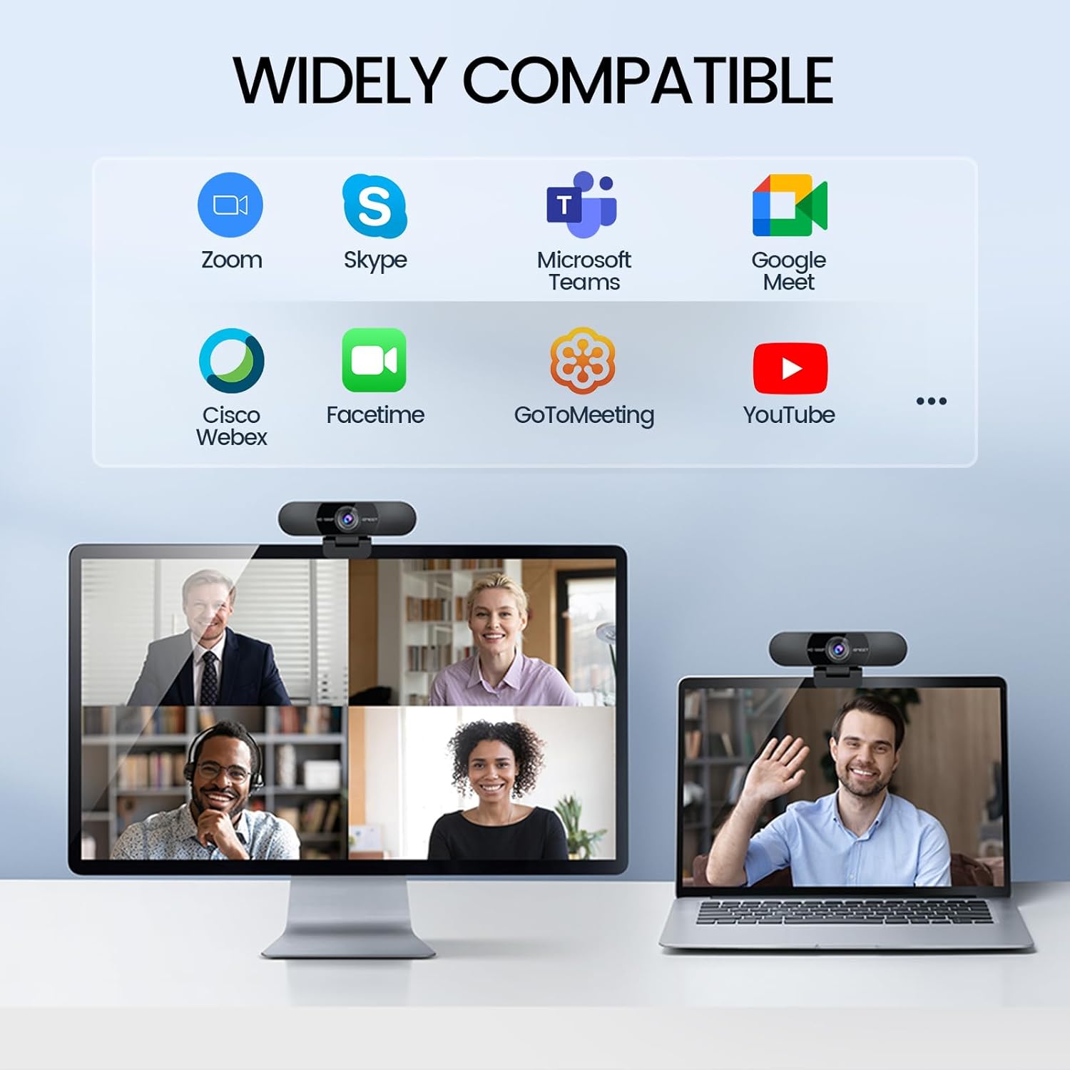 EMEET 1080P Webcam with Microphone, C960 Web Cam, 2 Mics, 90° FOV, USB Type-A & A-to-C Adapter, Plug&Play Computer Camera for Online Calling, Zoom/Teams/Facetime, Switch 2 Camera Support, 2025 Version - Image 8