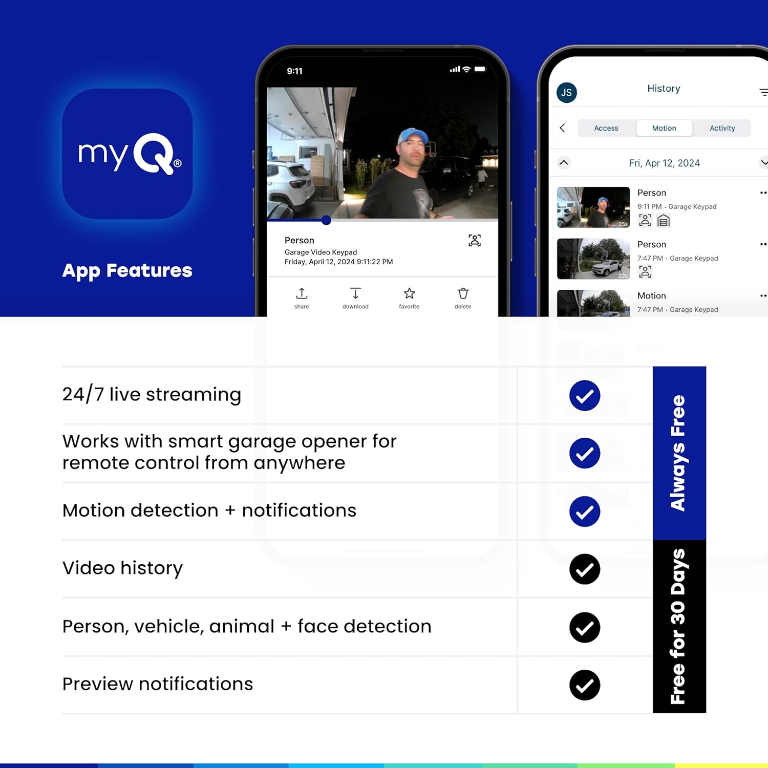 myQ Smart Garage Door Video Keypad with Wide-Angle Camera,Customizable PIN Codes,and Smartphone Control–Take Charge of Your Garage Access Works with Chamberlain, LiftMaster and Craftsman openers,White - Image 8