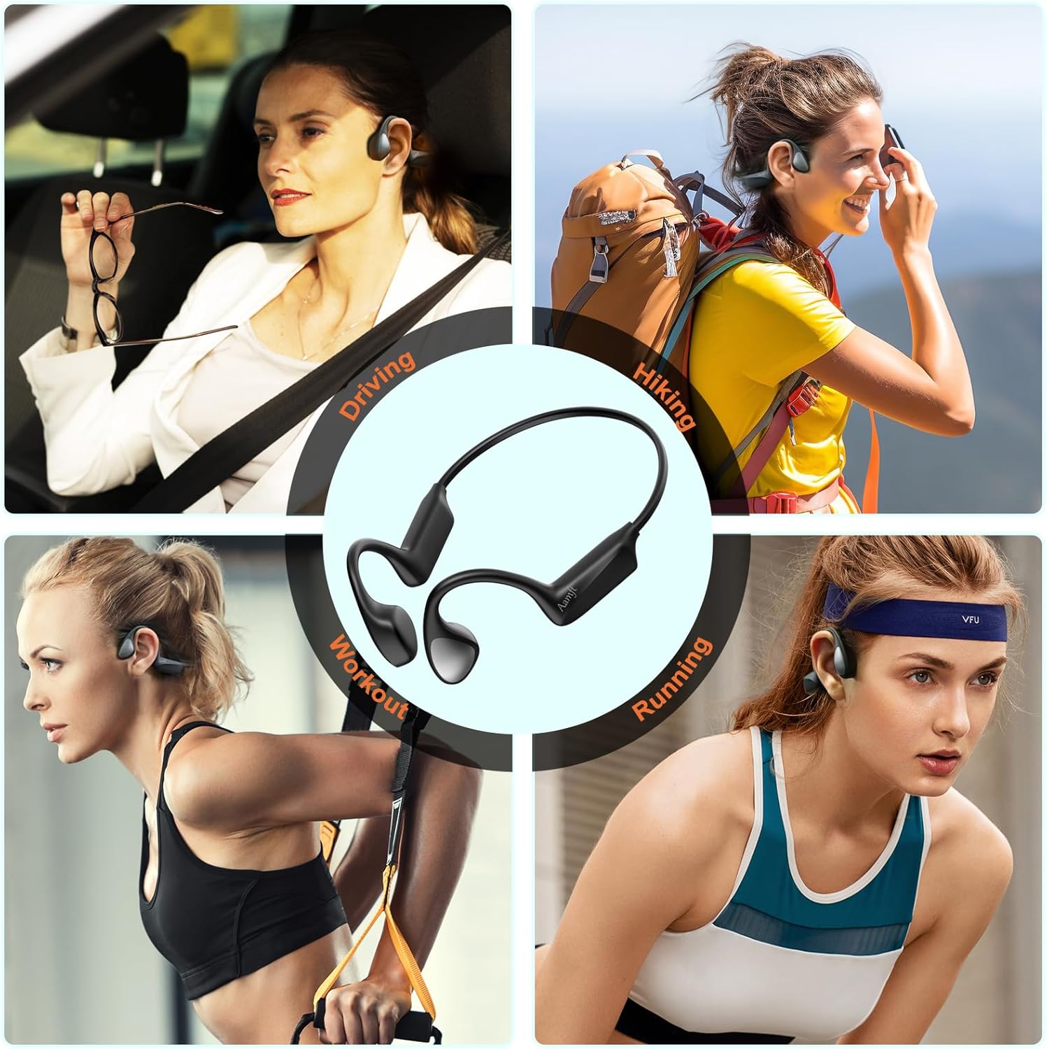 Bone Conduction Headphones - 2025 Upgraded Bluetooth 6.0 Open Ear Headphones with HD Mic, 12hrs Playtime, IPX6 Waterproof Wireless Bone Headphones for Running,Workout,Sport,Gym,Driving,Hiking - Image 9