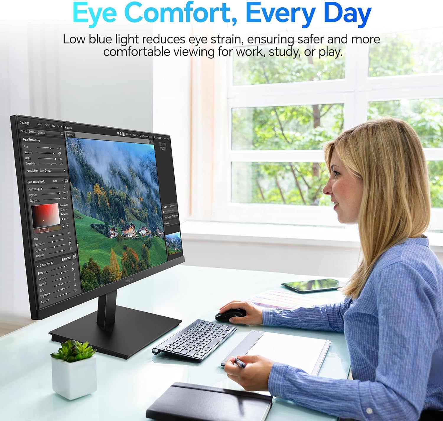 KOORUI 22 Inch Computer Monitor Full HD 1080P 100Hz PC Gaming Screen VA Panel Ultra-Slim Display 3000:1 Contrast Ratio with Adpitive Sync (HDMI/VGA/VESA Compatible 100x100mm/Audio Out), Tilt, Black - Image 11