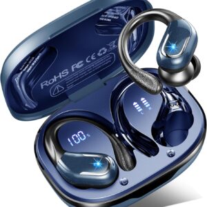 Wireless Earbuds Sport Bluetooth Headphones 5.4, 2025 Bluetooth Earbuds 75Hrs Stereo, 4 HD Mic, Over-Ear Buds with Earhooks ENC Noise Canceling Earphones, IP7 Waterproof Headset for Workout/Running