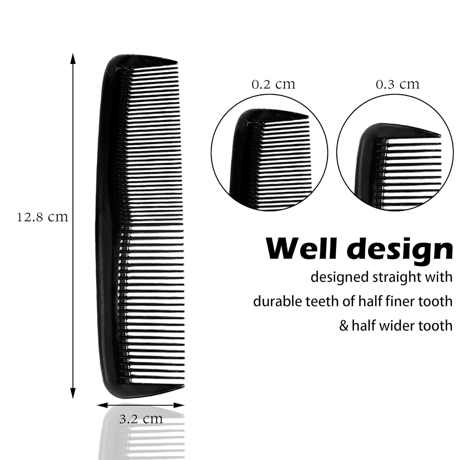 Soft 'N Style Hair Care 4-Pack Comb - Not Breakable - mens comb/fine tooth comb/peines para cabello - Image 2