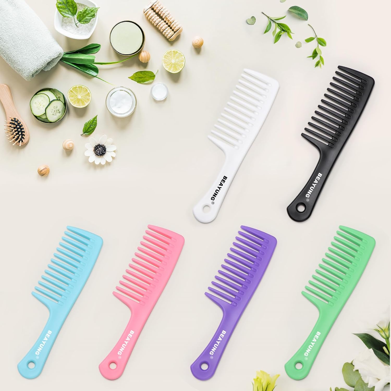 2PCS Large Wide Tooth Comb, Shower Combs, Hair comb for wet curly hair, Durable Hair Brush for Best Styling and Professional Hair Care(2Black) - Image 7