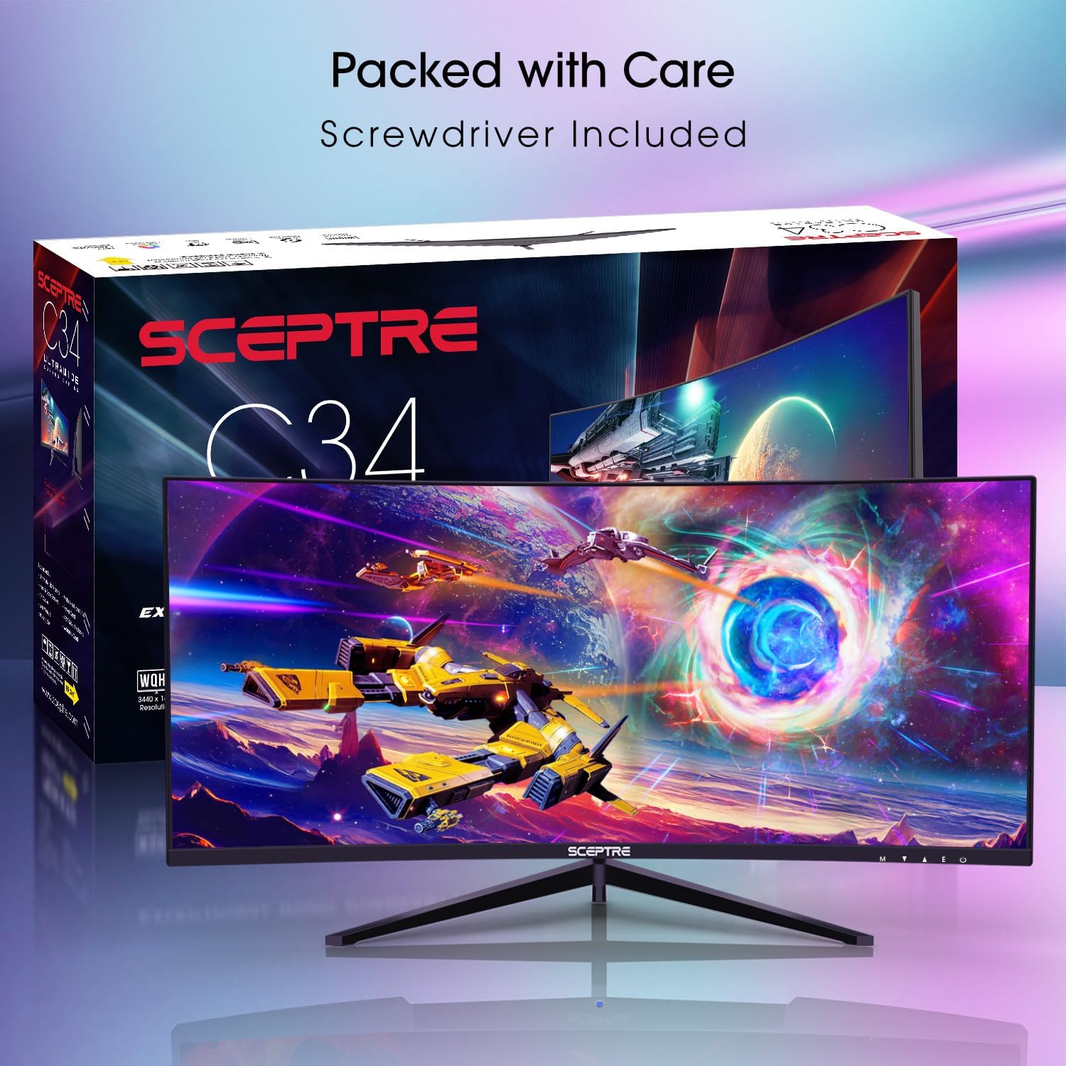 Sceptre 30-inch Curved Gaming Monitor 21:9 2560x1080 Ultra Wide/ Slim HDMI DisplayPort up to 200Hz Build-in Speakers, Metal Black (C305B-200UN1) - Image 4
