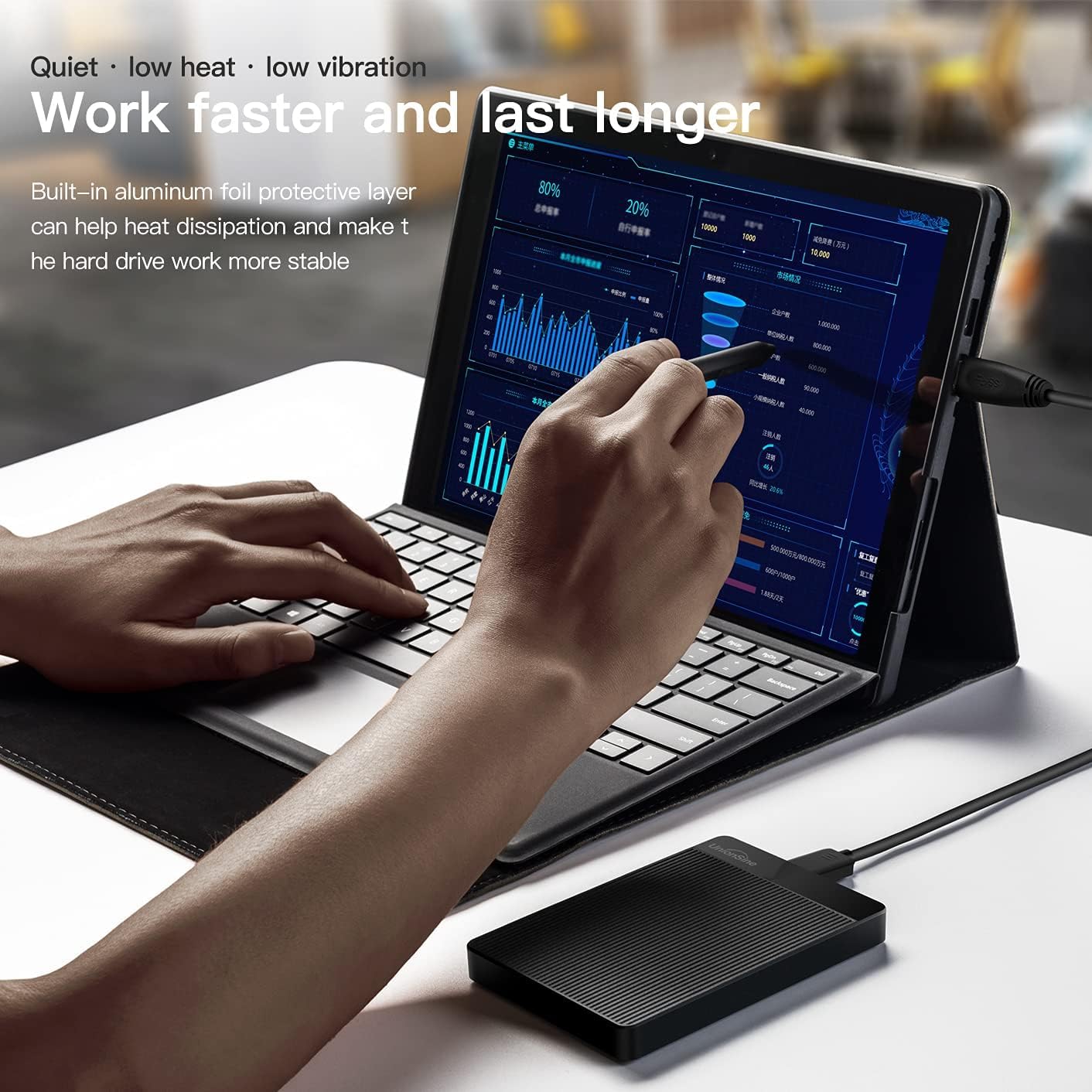 UnionSine 500GB 2.5" Ultra Slim Portable External Hard Drive HDD-USB 3.0 for PC, Mac, Laptop, PS4, Xbox one,Xbox 360-HD-2510(Black) - Image 5