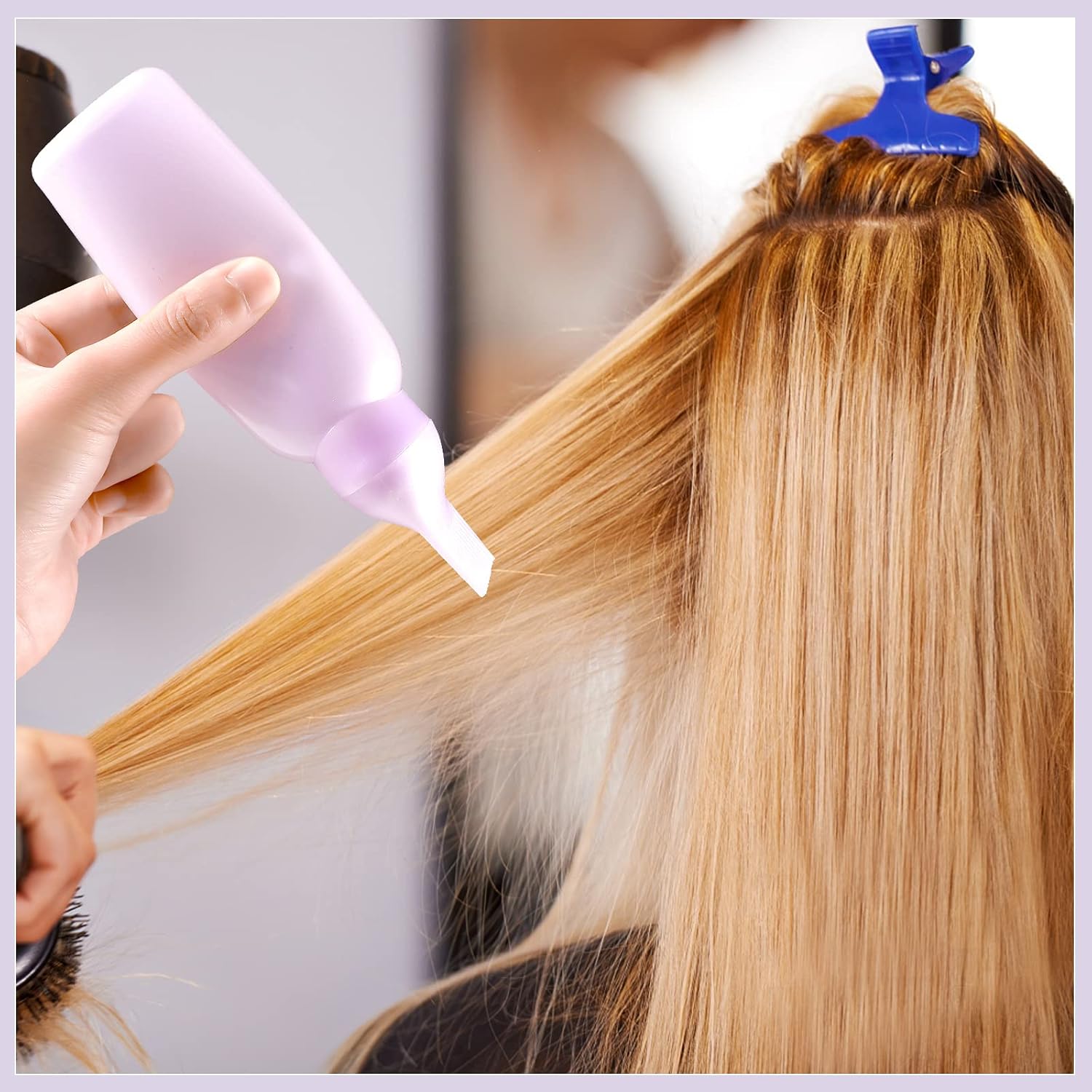 Pimoys Root Comb Applicator Bottle 6 Ounce, 2 Pack Oil Applicator for Hair Dye, Bottle Applicator Brush with Graduated Scale, Purple - Image 6