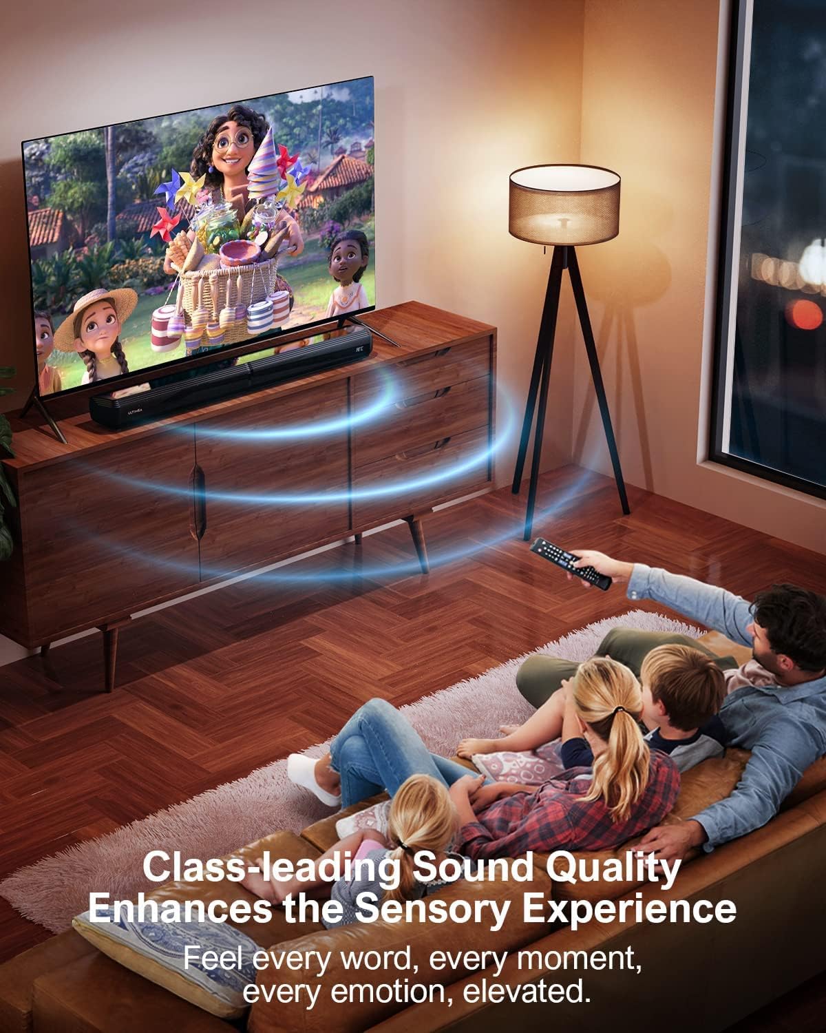 ULTIMEA 2.2ch Sound Bar for TV, Peak Power 100W, 2-in-1 Detachable Bluetooth 5.3 Soundbar for TV, 3 EQ Modes, Bass Adjustable for TV Speakers, App, ARC/Optical/Aux/Wall Mount, Apollo S40 - Image 5